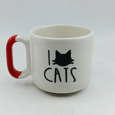I LOVE CATS - ARYA ÇAY FİNCANI - KIRMIZI SAP - 1