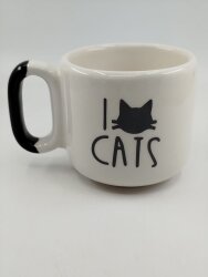 I LOVE CATS - ARYA ÇAY FİNCANI - SİYAH SAP - 