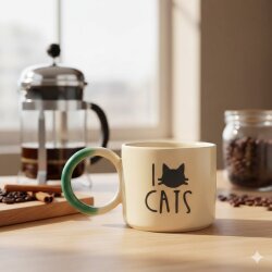 I LOVE CATS-O KUPA - YEŞİL SAP - 