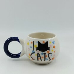 I LOVE CATS- RENKLİ - BALONCUK KUPA - KOBALT SAP - 