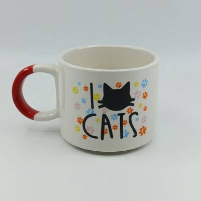 I LOVE CATS- RENKLİ - D KUPA - TURUNCU SAP - 1