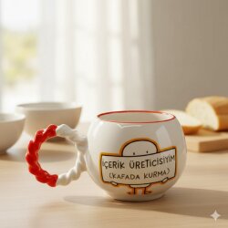 İÇERİK ÜRETİCİSİYİM (KAFADA KURMA)-BALONCUK KUPA - TURUNCU SAP - 