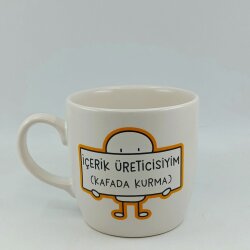 İÇERİK ÜRETİCİSİYİM (KAFADA KURMA)-BODUR KUPA - TRANSPARAN - 