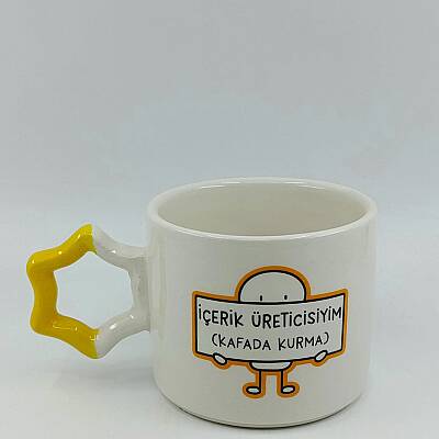 İÇERİK ÜRETİCİSİYİM (KAFADA KURMA)-YILDIZ KUPA - SARI SAP - 1