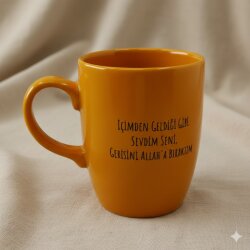 İÇİMDEN GELDİĞİ GİBİ SEVDİM-OVAL KUPA - SARI SAP SARI GÖVDE SARI İÇ - 