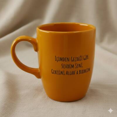 İÇİMDEN GELDİĞİ GİBİ SEVDİM-OVAL KUPA - SARI SAP SARI GÖVDE SARI İÇ - 1