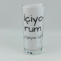 İÇİYORUM ÖYLEYSE VARIM-RAKI BARDAĞI - ŞEFFAF - 