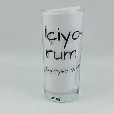 İÇİYORUM ÖYLEYSE VARIM-RAKI BARDAĞI - ŞEFFAF - 1