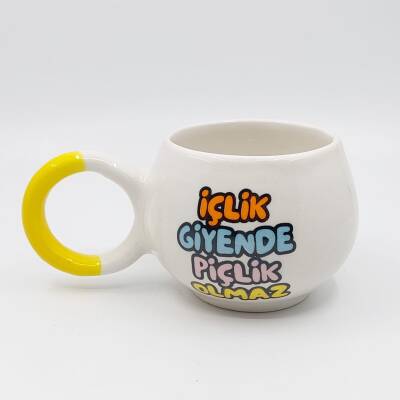 İÇLİK GİYENDE PİÇLİK OLMAZ - BALONCUK KUPA - SARI SAP - 1