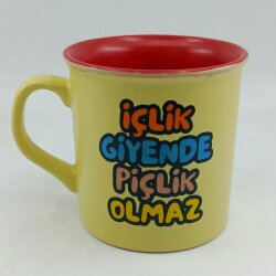 İÇLİK GİYENDE PİÇLİK OLMAZ-İDA KUPA - SARI SAP SARI GÖVDE KIRMIZI İÇ - 