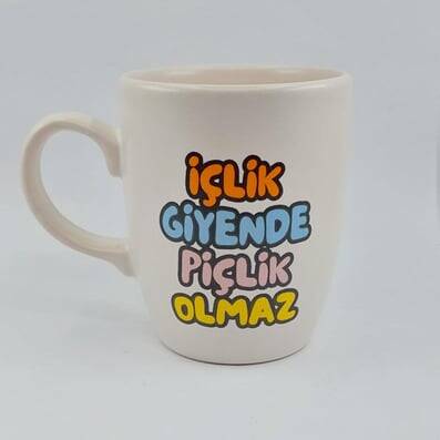 İÇLİK GİYENDE PİÇLİK OLMAZ - OVAL KUPA - TRANSPARAN SAP - 1