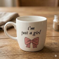 IM JUST A GİRL-BODUR KUPA - TRANSPARAN - 