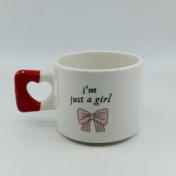 IM JUST A GİRL-KALP KUPA - KIRMIZI SAP - 