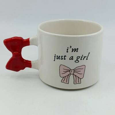 IM JUST A GİRL-KURDELE KUPA - KIRMIZI SAP - 1