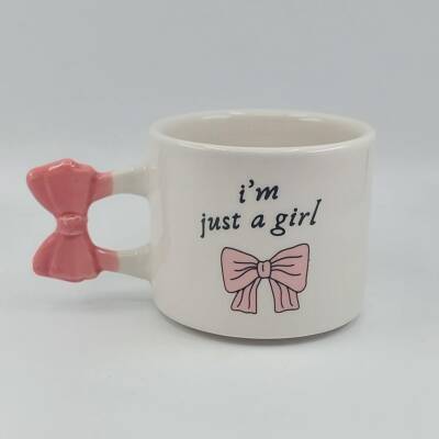 IM JUST A GİRL-KURDELE KUPA - PEMBE SAP - 1
