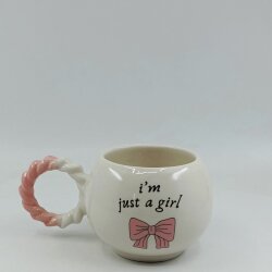 IM JUST A GİRL-ÖRGÜLÜ BALONCUK KUPA - PEMBE SAP - 