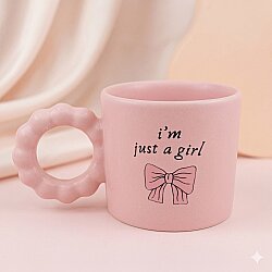 IM JUST A GİRL-PRENSES KUPA - PEMBE GÖVDE PEMBE SAP - 