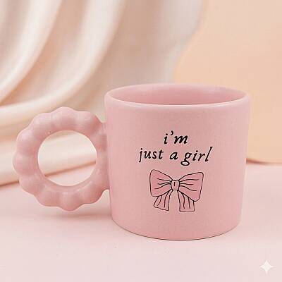 IM JUST A GİRL-PRENSES KUPA - PEMBE GÖVDE PEMBE SAP - 1