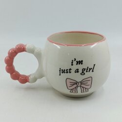 IM JUST A GİRL-PUF KUPA - PEMBE SAP PEMBE TURNET - 