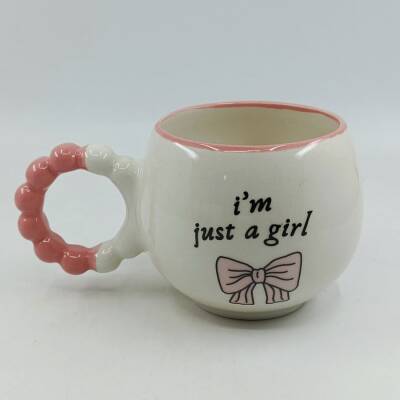 IM JUST A GİRL-PUF KUPA - PEMBE SAP PEMBE TURNET - 1