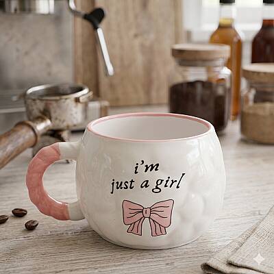 IM JUST A GİRL-TONTİK KUPA - PEMBE SAP - 1