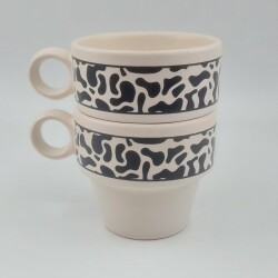 İNEK DESEN-İKİLİ ESPRESSO BARDAĞI - TRANSPARAN - 