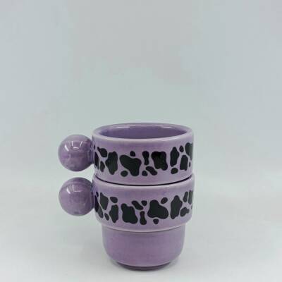 İNEK DESEN-İKİLİ PUNTO ESPRESSO - MOR SAP MOR GÖVDE - 1