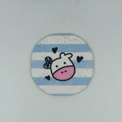 İNEK MİLK-AHŞAP BARDAK ALTLIĞI - TEKLİ - 