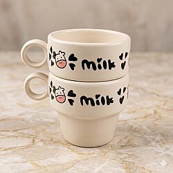 İNEK MİLK-İKİLİ ESPRESSO BARDAĞI - TRANSPARAN - 