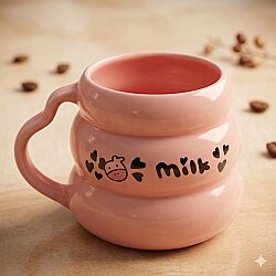 İNEK MİLK-KOVAN KUPA - PEMBE SAP PEMBE GÖVDE - 