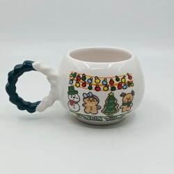 IŞIKLI KURABİYE ADAMLAR MUTLU YILLAR-BALONCUK KUPA - YEŞİL SAP - 2