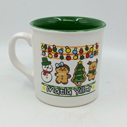 IŞIKLI KURABİYE ADAMLAR MUTLU YILLAR-İDA KUPA - TRANSPARAN SAP TRANSPARAN GÖVDE YEŞİL İÇ - 