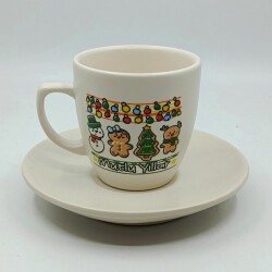 IŞIKLI KURABİYE ADAMLAR MUTLU YILLAR-KLASİK TÜRK KAHVESİ FİNCANI - TRANSPARAN GÖVDE - 