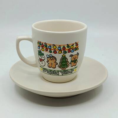 IŞIKLI KURABİYE ADAMLAR MUTLU YILLAR-KLASİK TÜRK KAHVESİ FİNCANI - TRANSPARAN GÖVDE - 1