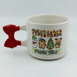 IŞIKLI KURABİYE ADAMLAR MUTLU YILLAR-KURDELE KUPA - KIRMIZI SAP - 