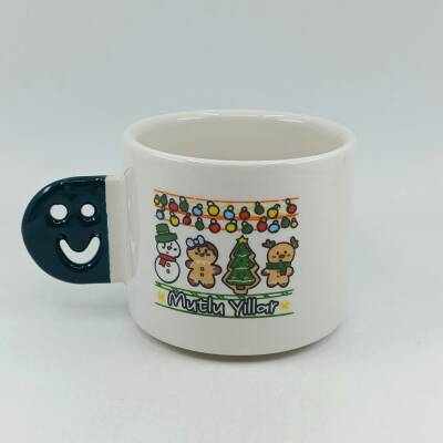 IŞIKLI KURABİYE ADAMLAR MUTLU YILLAR-SMİLE KUPA - YEŞİL SAP - 1