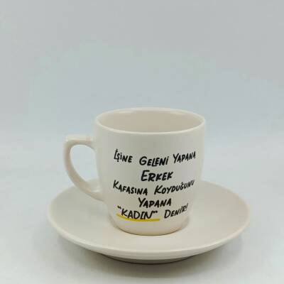 İŞİNE GELENİ YAPANA ERKEK -KLASİK TÜRK KAHVESİ FİNCANI - TRANSPARAN GÖVDE - 1