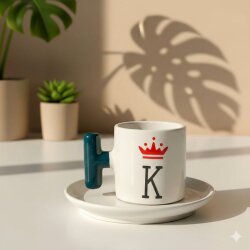 İSKAMBİL KRAL-T TÜRK KAHVESİ FİNCANI - YEŞİL SAP - 