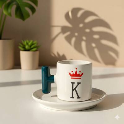 İSKAMBİL KRAL-T TÜRK KAHVESİ FİNCANI - YEŞİL SAP - 1