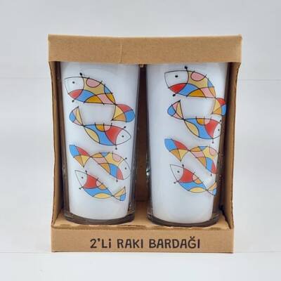 İSPANYOL BALIK-İKİLİ RAKI BARDAĞI - ŞEFFAF - 1