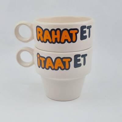 İTAAT ET & RAHAT ET-İKİLİ ESPRESSO BARDAĞI - TRANSPARAN - 1