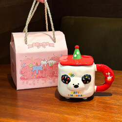 İTHAL KUPA-KAPAKLI KÖPEK KUPA - KIRMIZI K-1-22 - 