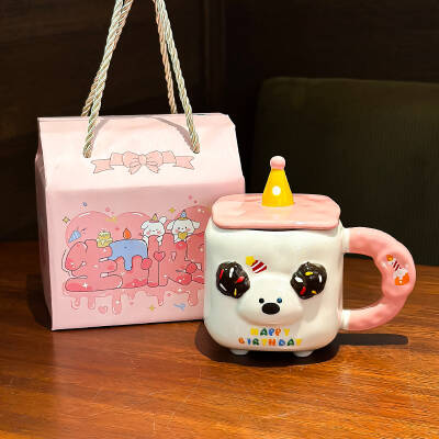 İTHAL KUPA-KAPAKLI KÖPEK KUPA - PEMBE K-1-21 - 1