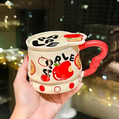 İTHAL KUPA-KAPAKLI MEYVELİ KUPA - ELMA K-1-16 - 1