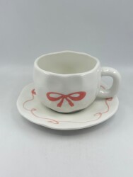 İTHAL KUPA-TABAKLI ÇAY FİNCANI - KURDELE K-2-19 - 