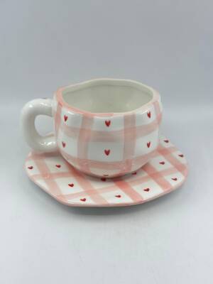 İTHAL KUPA-TABAKLI ÇAY FİNCANI - PÖTİKARE KALP K-2-15 - 1