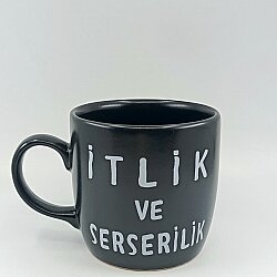 İTLİK VE SERSERİLİK-KAMPANYALI KUPA - BODUR SİYAH - 