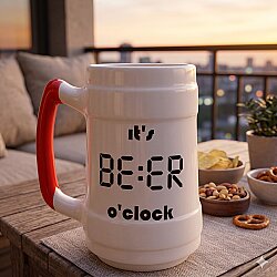 ITS BEER O CLOCK-SERAMİK BİRA BARDAĞI - KIRMIZI SAP - 
