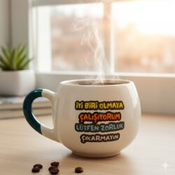 İYİ BİRİ OLMAYA ÇALIŞIYORUM - BALON KUPA - YEŞİL SAP - 