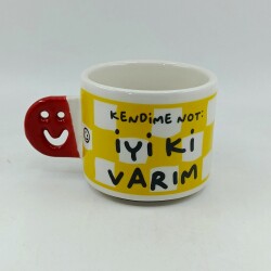 İYİ Kİ VARIM-SMİLE KUPA - KIRMIZI SAP - 